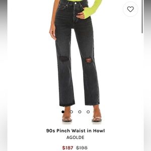 NWT AGOLDE 90s Pinch Waist - Howl - Sz 28